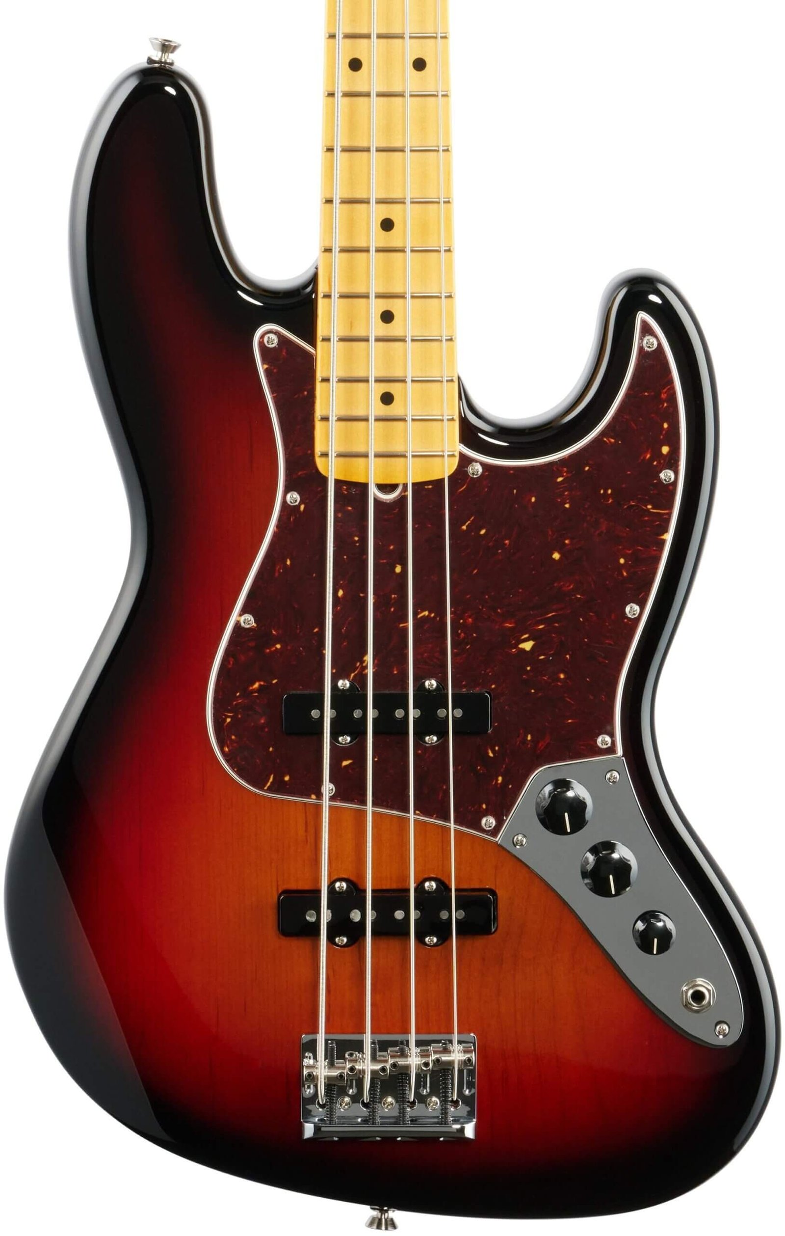 Fender American Pro II Jazz Electric Bass, Maple Fingerboard (with Case), 3-Color Sunburst