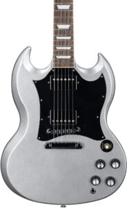 Gibson SG Standard Custom Color Electric Guitar (with Soft Case), Silver Mist