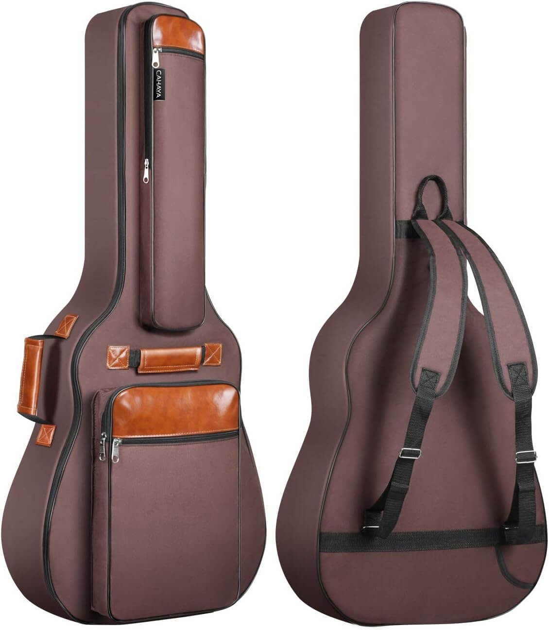 CAHAYA Guitar Bag 40 41 42 In 6 Pockets Guitar Case Water Resistent Oxford Cloth 0.5 In Extra Thick Sponge Padded for Acoustic Classical Guitar with Anti-theft Pocket