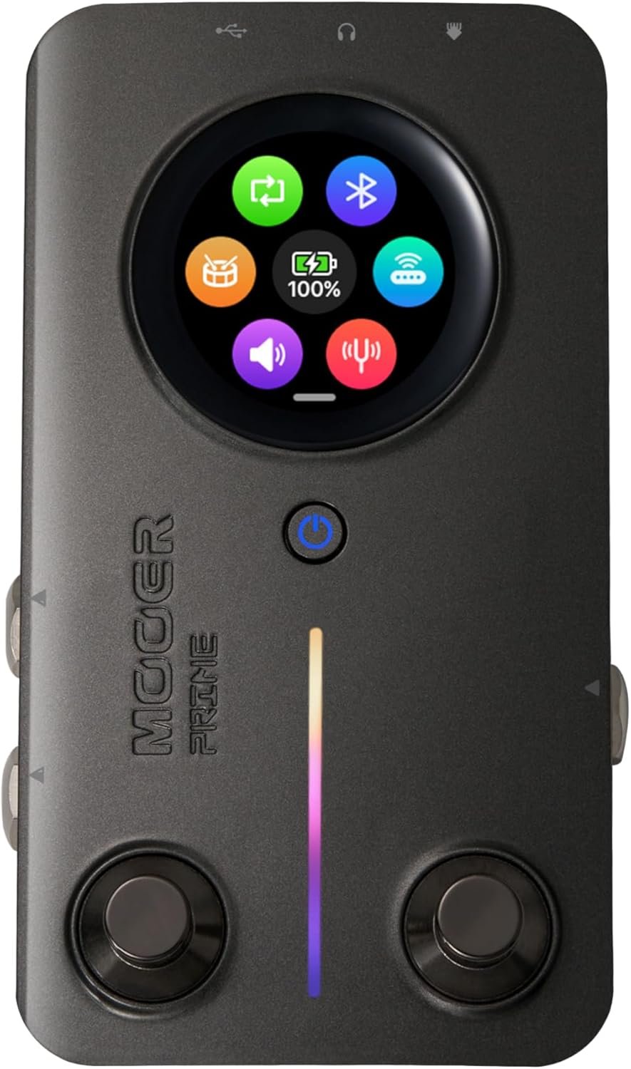 MOOER Prime M2 Multi Effects Processor Headphone Amp, Stereo Bass Guitar Pedals with 194 Effect Models Loading MNRS and Third-party IR Sample Files Touch Screen for Performance Practice, Gray