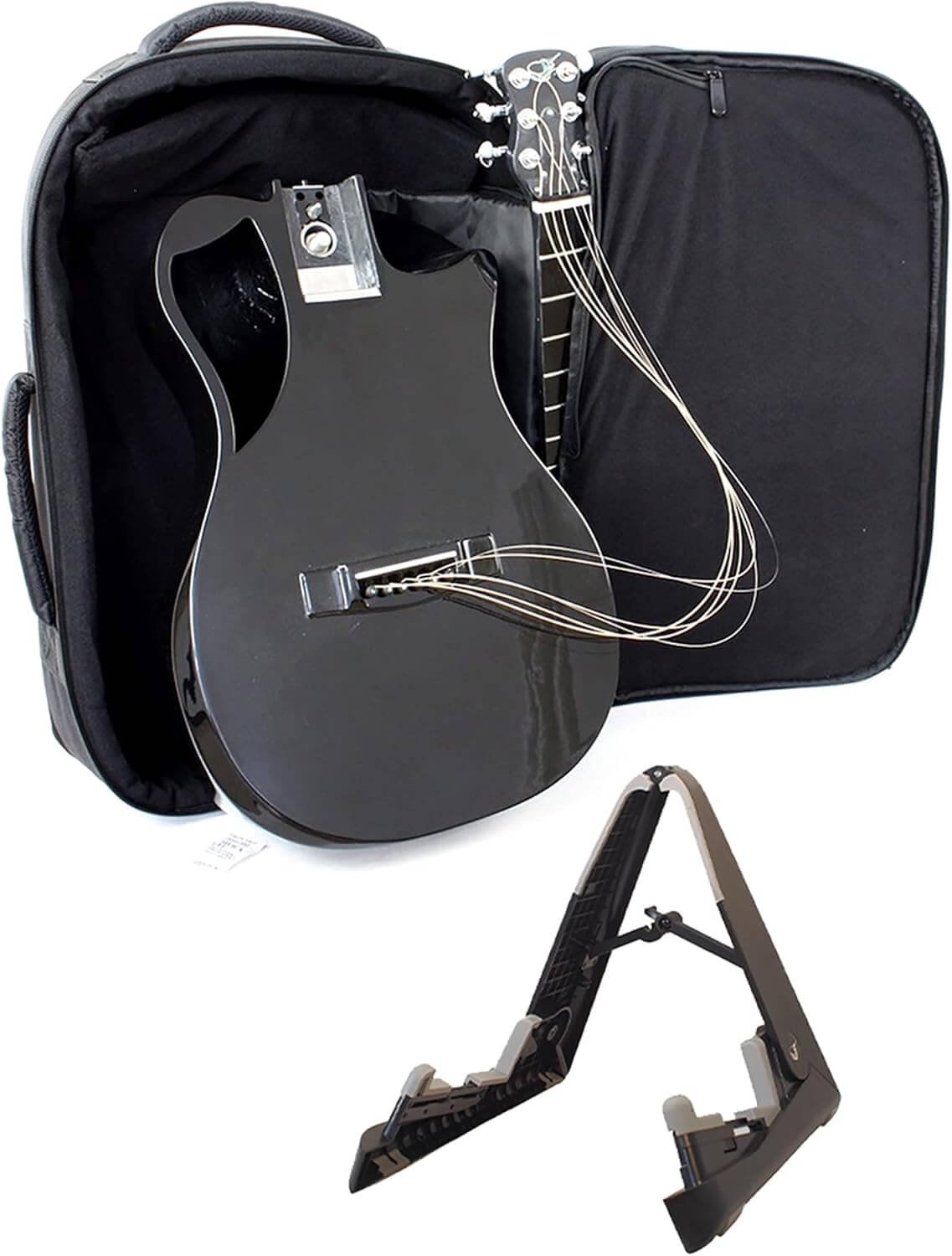 Carbon Fiber Collapsible Travel Guitar with Folding ABS Guitar Stand