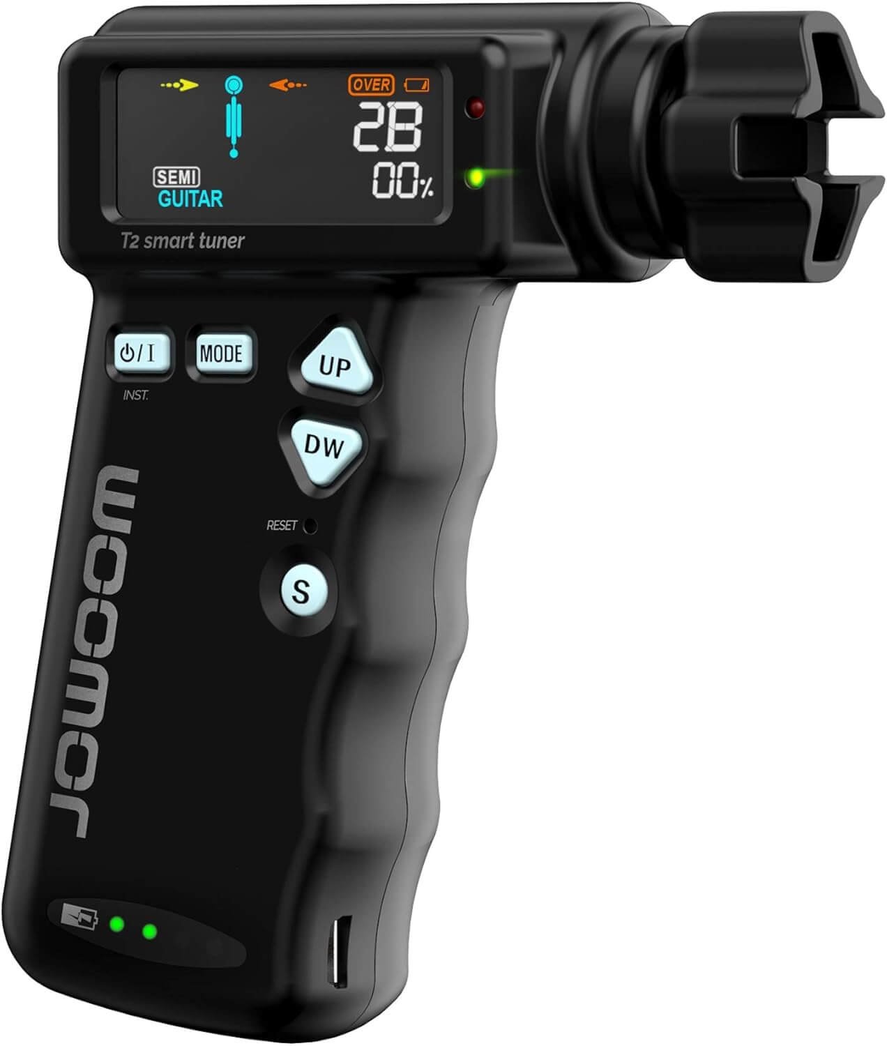 T2 Smart Automatic Guitar & Ukulele Tuner | Fast Acoustic Guitars Auto-Tuner With 180RPM Electric String Winder | Safe & Professional Grade Tuner For Ukuleles | USB Rechargeable Battery