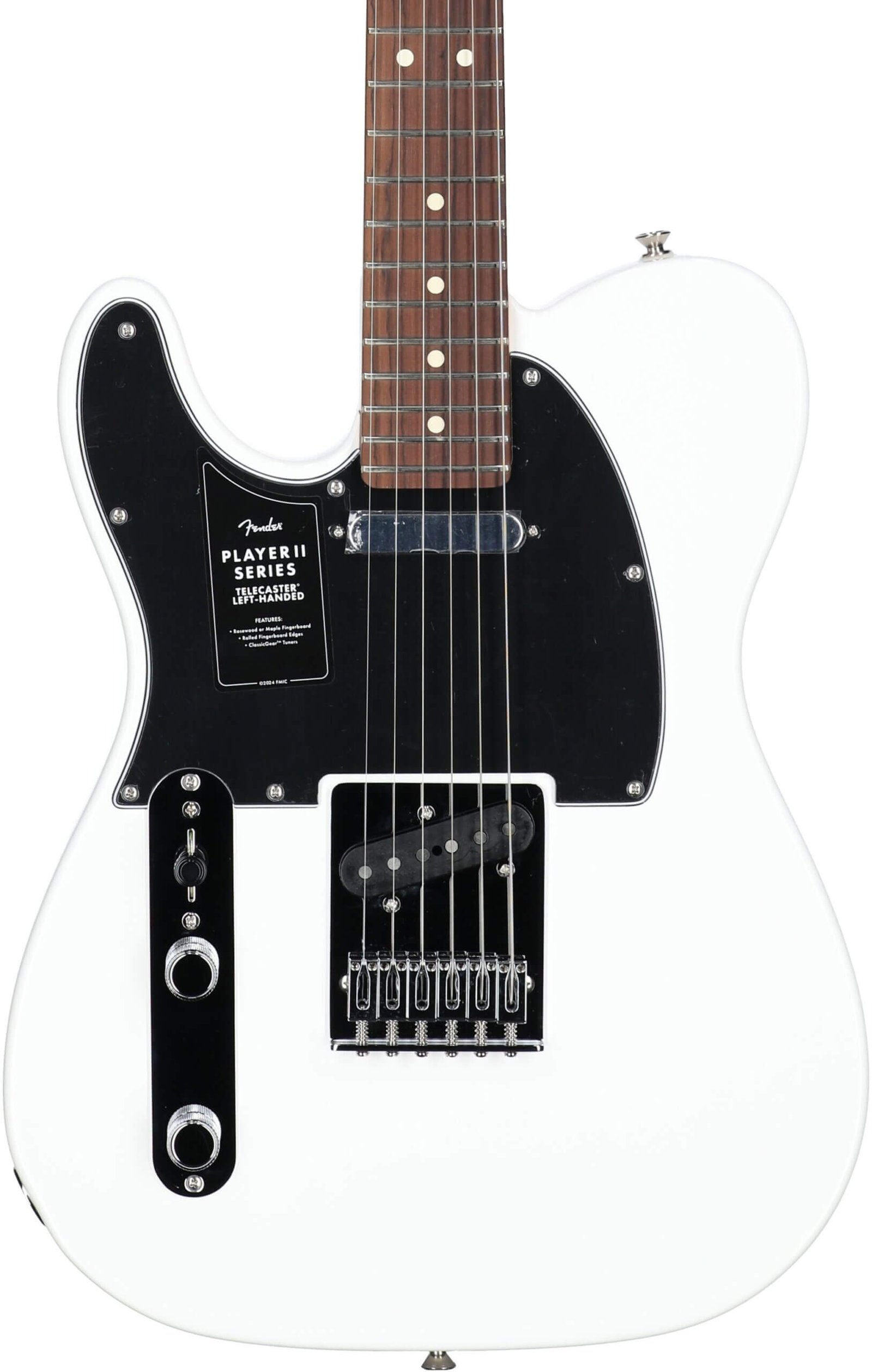 Fender Player II Telecaster Electric Guitar, Left-Handed (with Rosewood Fingerboard), Polar White