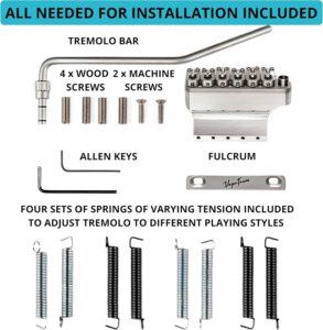 Vega-Trem VT1 Ultra-Trem 2-Points Stratocaster Guitar Tremolo Bridge For Strat No Mods Easy Installation (Satin, Right)