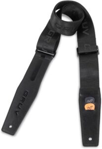 Gruv Gear adjustable black padded guitar strap for electric acoustic and bass guitar