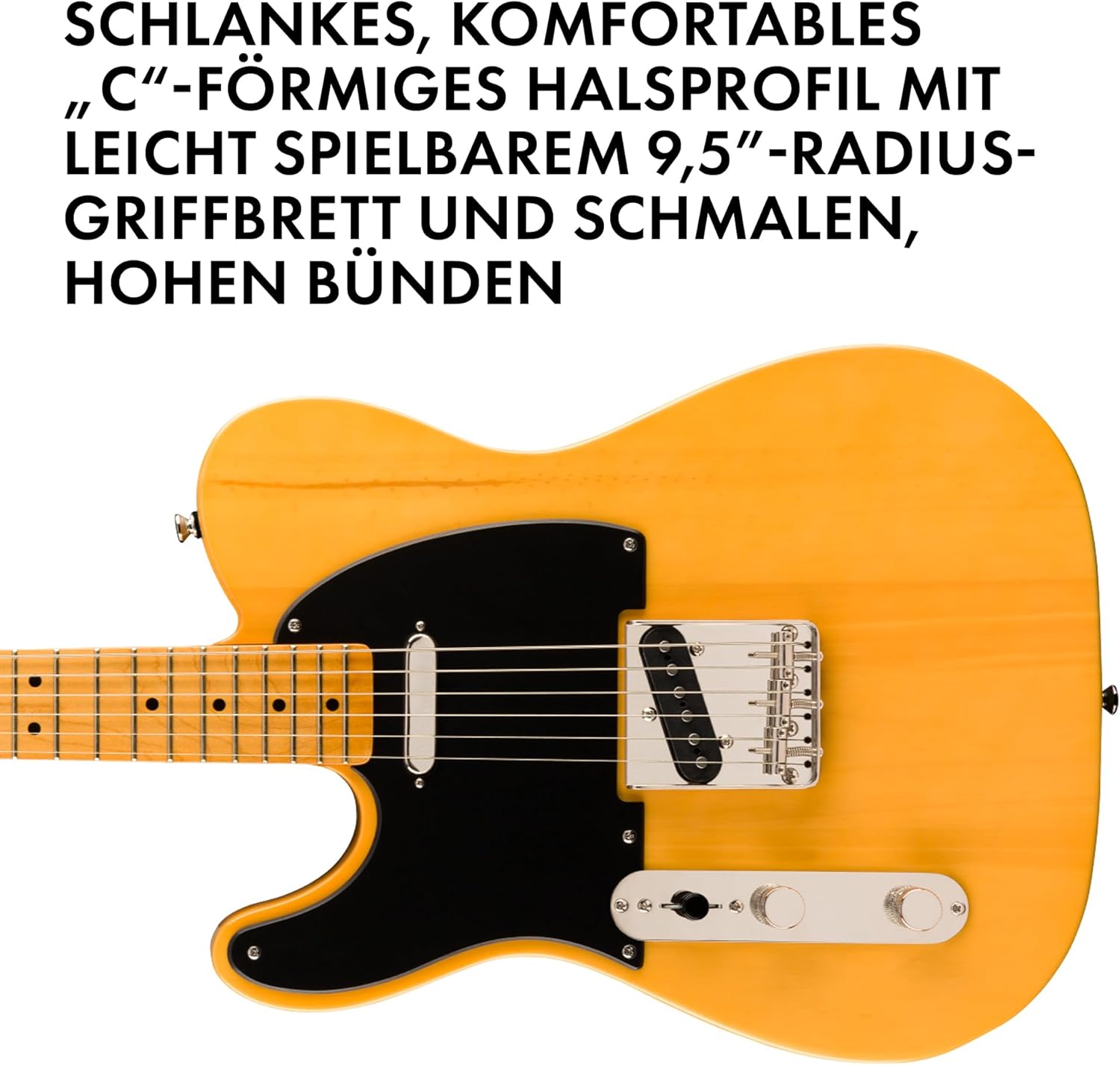 Left-handed Squier Classic Vibe 50s Telecaster in Butterscotch Blonde finish