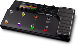 Wireless guitar processor pedal with expression pedal and color display
