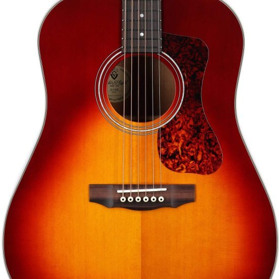 Guild D-140 Acoustic Guitar (with Case), Cherry Burst